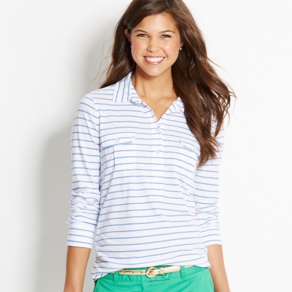 Vineyard Vine Pinkney Striped Popover Longsleeve